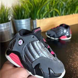 Air Jordan 14 Retro Black Red 654971-028 Youth Size 5C Retail $80 Rare